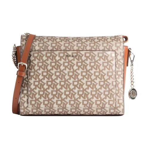 DKNY Сумка через плечо из кожи женская светло-янтарного цвета