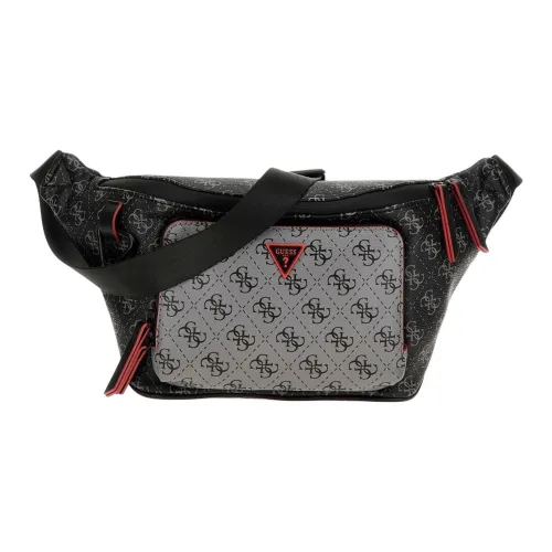 GUESS ПУ (полиуретан) Одно плечо Через плечо Бананка Стандартный Мужской Черный и Серый