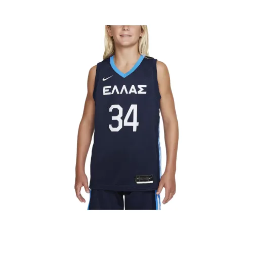 nike Греция ROAD Старший Детский nike Баскетбольная Джерси Майка Морской синий Подростки