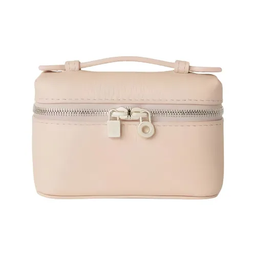 Loro Piana Hammered Текстура Телячья кожа Украшение Мелочь Кошелек Женские Светло-бежевый