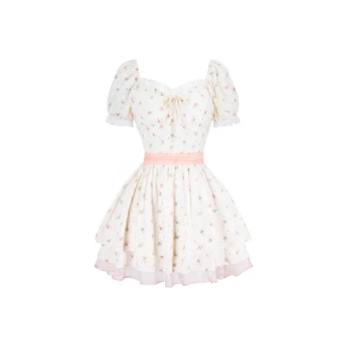 9 Кошка Лакомства Палочки Короткий рукав Платье Женское