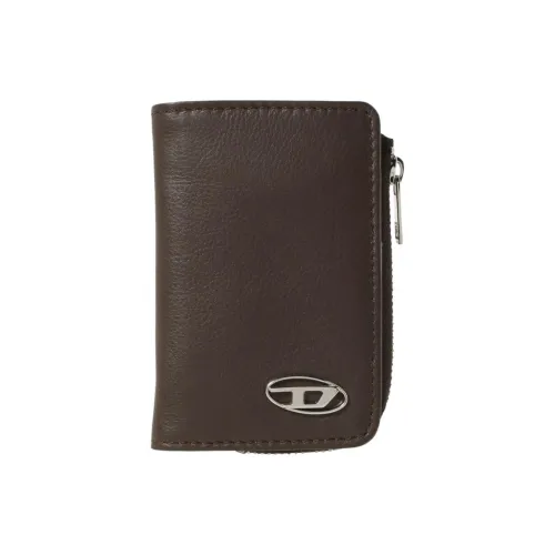 DIESEL Коровья кожа Key Pouch Мужской Коричневый