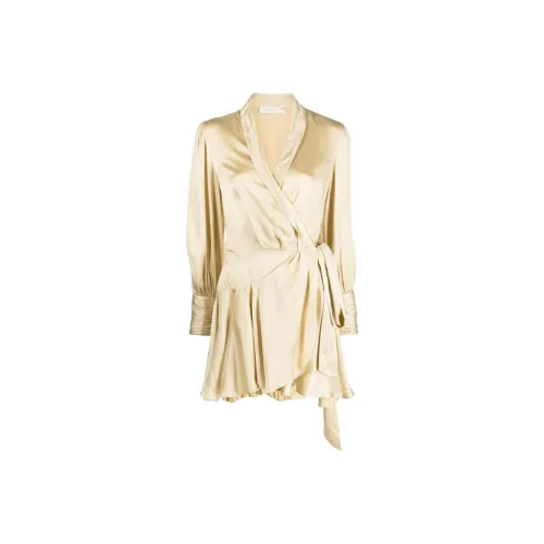 Zimmermann Светло-бежевый Женские Длинные Платья с Рукавами