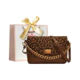 Коричневый, леопардовый принт