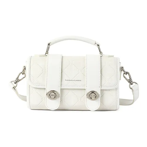 TUCANO PU (полиуретан) Маленькая квадратная сумка через плечо одно плечо женская кремово-белая