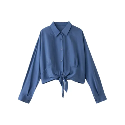 SNOWFORTE Джинсовый синий Женские Рубашки