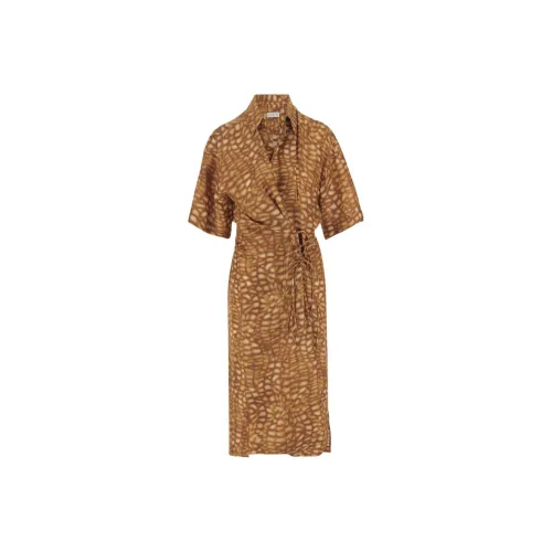 DRIES VAN NOTEN Короткий рукав Платье Женское Бежевый