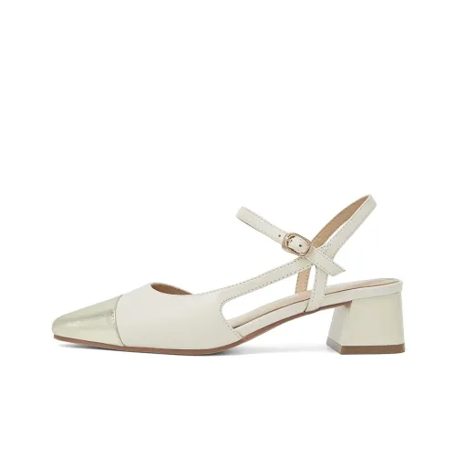 COMELY Высокие каблуки Женские Экрю Светлое золото