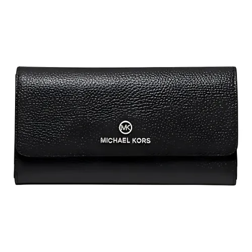 MICHAEL KORS Litchi Grain Кожа Кошелек Большой Женские Черный