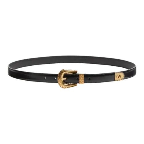 Valentino Телячья кожа Латунь Металл Кожаные ремни Мужской Черный 2CM