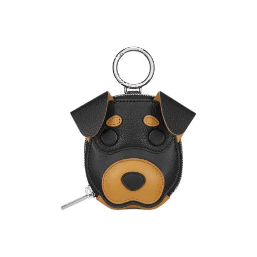 DIOR Bobby Телячья кожа Монетница Мини Унисекс Коричневый и Черный