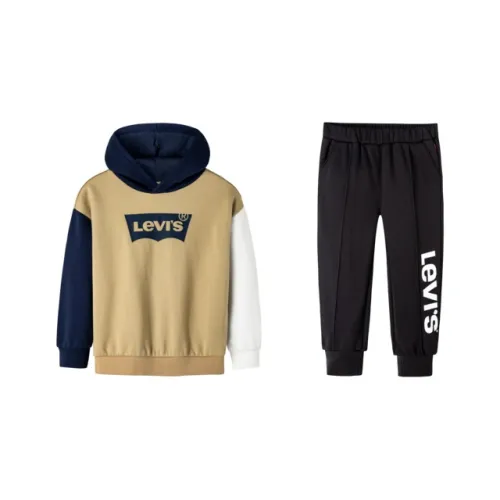 Levi's Осень и зима Удобный Casual Sports Толстовка Брюки Комплект Пшеница Подростки