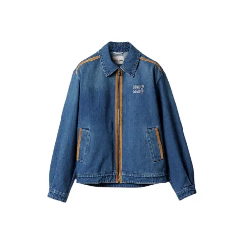 MIU MIU SS25 Denim Jacket Женская Sapphire Blue