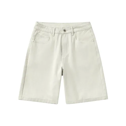 A3G4 Экрю Унисекс Джинсовые шорты