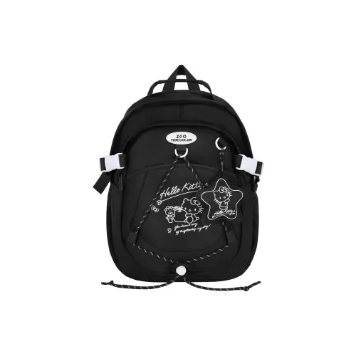 Zgo Sanrio Hello Kitty Collection Sanrio Collaboration Hello Kitty Polyester Backpack Regular Women's Black