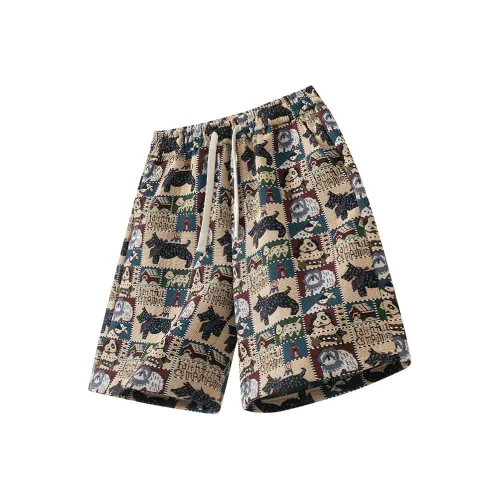 HUMNAT Вышивка Собака Унисекс Повседневные шорты