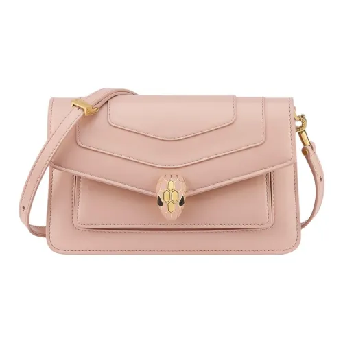 BVLGARI Serpenti Forever Series Телячья кожа Сумка через плечо Маленькая Сумка на плечо Женская Розовая