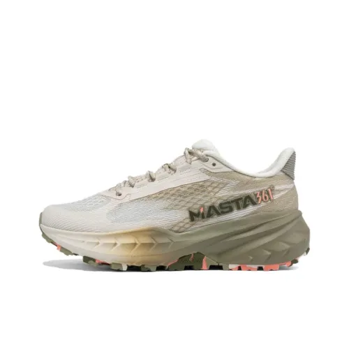 361° Slip-resistant Abrasion-resistant Low-top Trail Running Racing Running Women's White Green Перевод 361° Противоскользящий Устойчивый к истиранию Низкий верх Trail Бег Гонки Беговые кроссовки Женские Белый Зеленый