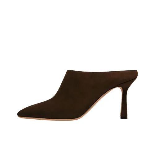 BALLY Домашние тапочки с резиновым покрытием 8,5 см женские коричневые