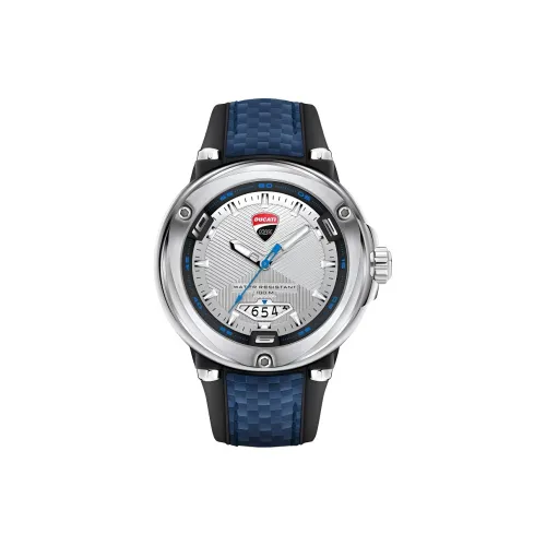 DUCATI Кварцевый механизм силиконовый ремешок мужские часы серебристый циферблат