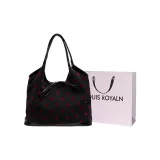 Чёрный с красным гороховым узором + сумка для покупок