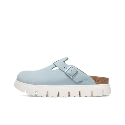 Биркенсток Бостон Устойчивые к истиранию Домашние тапочки Женские Светло-синие Узкие