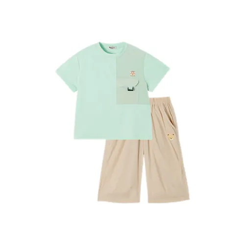 PAW IN PAW Cartoon Bear Охлаждающий Солнцезащитный Антибактериальный Повседневный Костюм 2 шт Для детей 3-7 лет