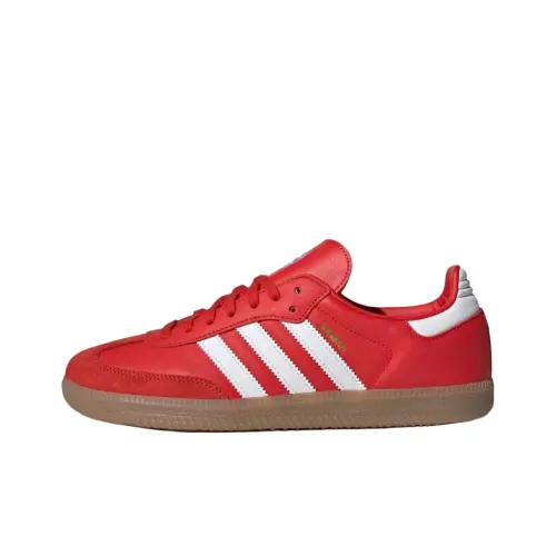 Adidas Originals Samba Abrasion Resistant Низкие Кроссовки для скейтбординга Унисекс Красные Белые