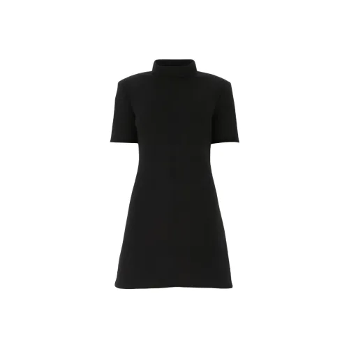 SAINT LAURENT Черное Женское Короткое Платье с Рукавами