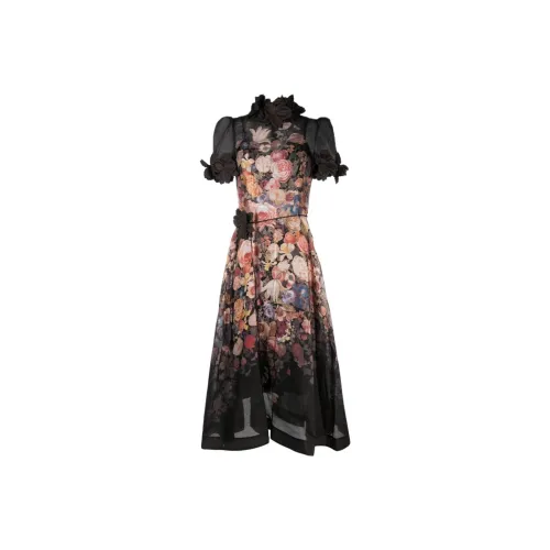 Zimmermann Черное Женское Короткое Платье с Рукавами