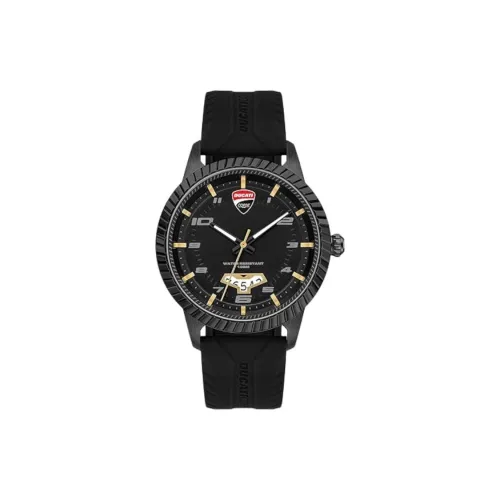 DUCATI Кварцевый механизм силиконовый ремешок мужские часы черный циферблат