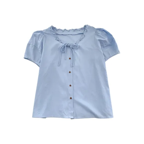 OUBO Светло-синие Женские Рубашки