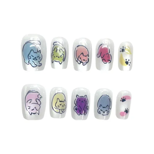 Gentle Welcome EFFORTLESS Kitten False Nail Short Multicolor Cute