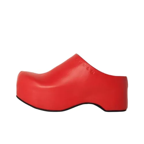 MARNI Резиновая подошва Домашние тапочки 4CM Женские Красный