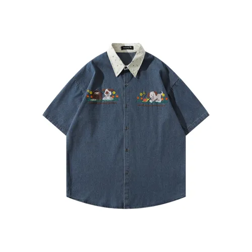 BEAR UNION Синие Женские Рубашки