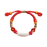 [Собаки] Китайский зодиак + Собака Зуб [Многоцветная Красная нить]