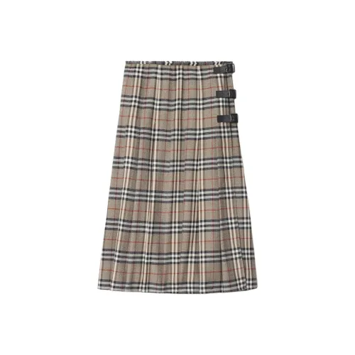 Burberry SS25 Повседневные короткие юбки Женские Хаки