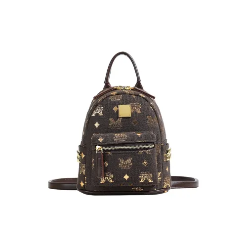 WXRX ПУ (полиуретан) Рюкзак Женские Кофе Белый Черный