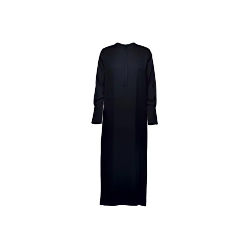 ALLUDE Морской синий Женские Длинные Платья с Рукавами