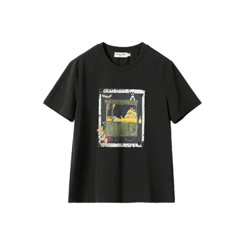 Bethine ['Ананас' Calm And Unperturbed] Темно-серый Женские T-рубашки