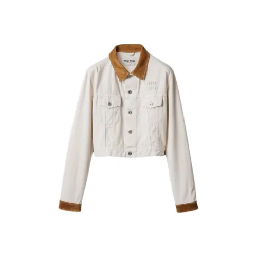 MIU MIU SS25 Denim Jacket Женская Белая