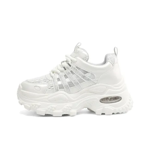 BOERDIQI Дышащие Кроссовки с Низким Верхом и Толстой Подошвой для Увеличения Высоты Женские