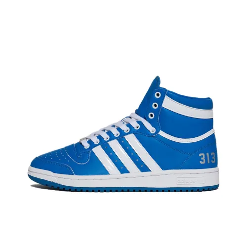 Adidas Originals Top Ten Противоскользящие устойчивые к истиранию высокие кроссовки для скейтбординга Мужские Синие Белые