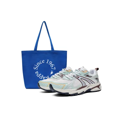 KAPPA Hydrogen Track Спина до Спины Противоскользящий Устойчивый к истиранию Низкий Топ Толстая подошва Кроссовки Женские Зеленый Синий