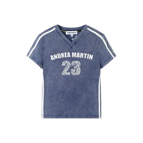 ANDREA MARTIN Темно-синие Женские футболки