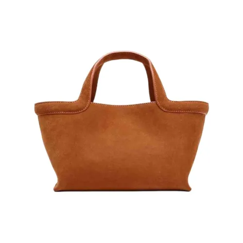 ZARA Коровья кожа Тоут Сумка Сумка для покупок Сумка через плечо Сумка на одно плечо Мини Сумка Женская Апельсин