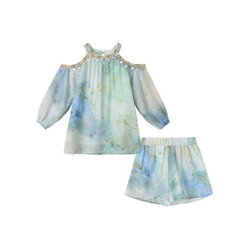 YUANYUAN GIRL Повседневная спортивная одежда 2 предмета комплект цвет лаванда для детей 3-7 лет