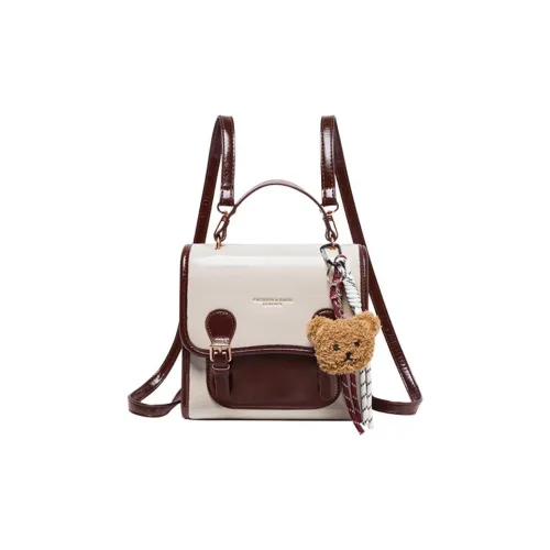 15 MINS Рюкзак из синтетической кожи белый коричневый черный бордовый