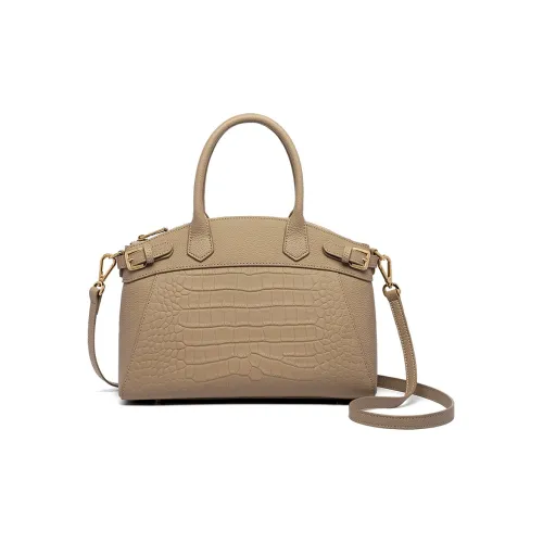 ZOOLER Сумка через плечо из крупнозернистой текстуры кожа коровы женская слоновая серый черный Хепберн