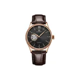GS51154P.LC.B Черный циферблат, золотистый корпус, коричневый ремешок